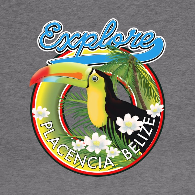 Explore Placencia Belize travel logo by nickemporium1